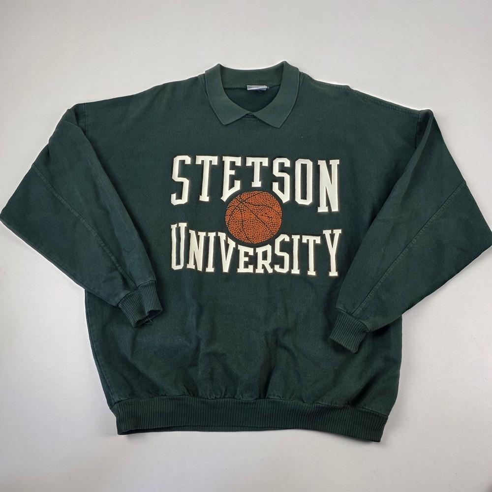 Vintage Stetson University Sweatshirt Mens Large NCAA Basketball Time Out 90s